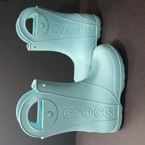 CROCS RAIN BOOTS BOYS Sz 3 PRE-OWNED